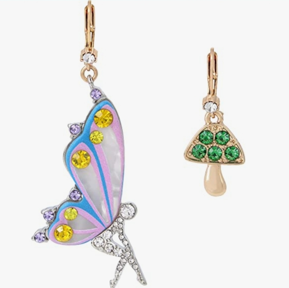 NWT Betsey Johnson Enchanted Fairy Mismatch Earrings